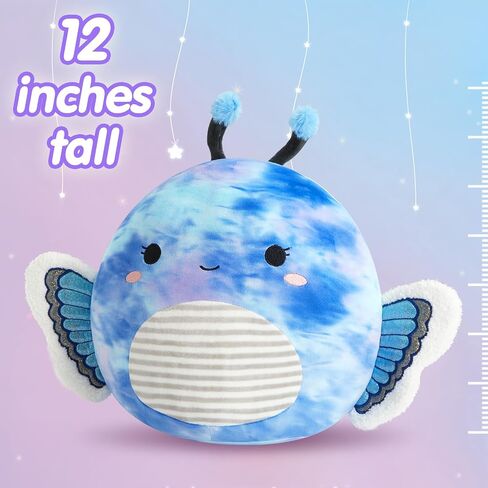 Houwsbaby 12" Light Up Butterfly Plush Pillow with LED Blue Butterfly Stuffed Animal Plush Toy Plushie Toy Squishy Pillow Birthday Christmas Valentine Gifts for Kids Boys Girls in Saudi Arabia