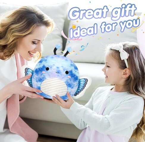 Houwsbaby 12" Light Up Butterfly Plush Pillow with LED Blue Butterfly Stuffed Animal Plush Toy Plushie Toy Squishy Pillow Birthday Christmas Valentine Gifts for Kids Boys Girls in Saudi Arabia