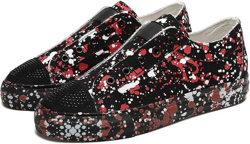 Women Loafer Slip on Sneakers Canvas Shoes Low Fashion Comfortable Walking Shoes in Saudi Arabia