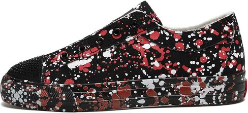 Women Loafer Slip on Sneakers Canvas Shoes Low Fashion Comfortable Walking Shoes in Saudi Arabia