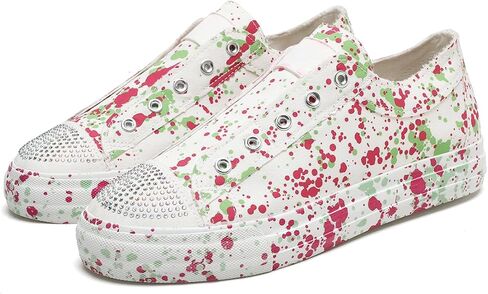 Women Loafer Slip on Sneakers Canvas Shoes Low Fashion Comfortable Walking Shoes in Saudi Arabia
