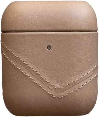 Bullstrap Premium Leather Case Compatible with Apple AirPods 1 & 2, Wireless Charging, Two-Piece Design, Terra in Saudi Arabia