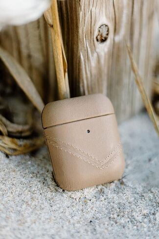 Bullstrap Premium Leather Case Compatible with Apple AirPods 1 & 2, Wireless Charging, Two-Piece Design, Terra in Saudi Arabia