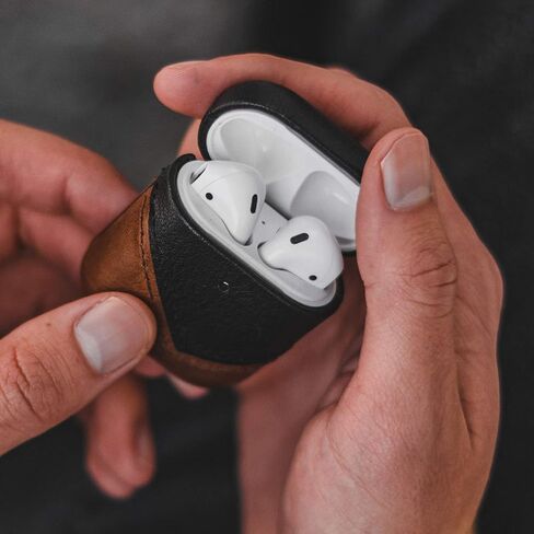 Bullstrap Premium Leather Case Compatible with Apple AirPods 1 & 2, Wireless Charging, Two-Piece Design, Terra in Saudi Arabia