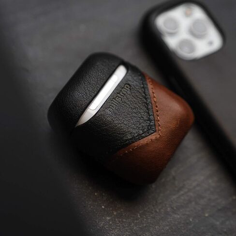 Bullstrap Premium Leather Case Compatible with Apple AirPods 1 & 2, Wireless Charging, Two-Piece Design, Terra in Saudi Arabia