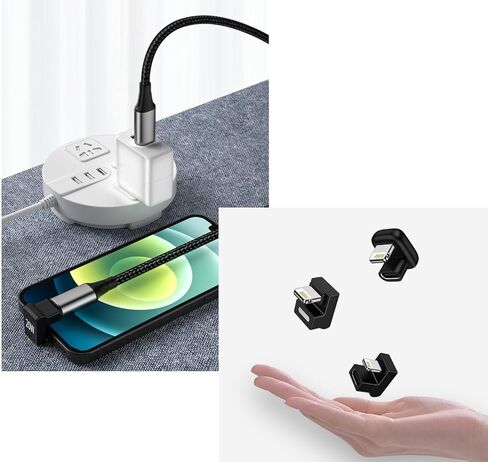 90 Degree Lightning Male to USB C Female Adapter (2 Pack),PD Fast Charging&Data Transfer for iPhone 14/13/12/11/XS/XR/SE,iPad,iPod,Airpods,Not for Audio/OTG in Kuwait