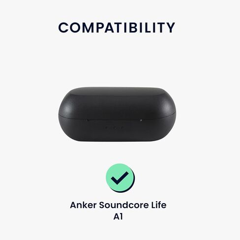 kwmobile Silicone Cover Compatible with Anker Soundcore Life A1 - Case Cover Stick-On Skin with Clip - Black in Saudi Arabia