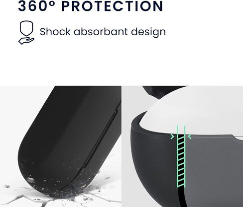 kwmobile Silicone Cover Compatible with Anker Soundcore Life A1 - Case Cover Stick-On Skin with Clip - Black in Saudi Arabia