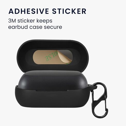 kwmobile Silicone Cover Compatible with Anker Soundcore Life A1 - Case Cover Stick-On Skin with Clip - Black in Saudi Arabia