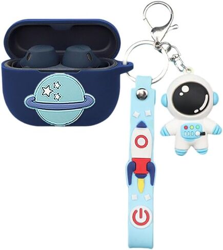 Cartoon Silicion Earphones Case for Jabra Elite 8 Active/Jabra Elite 10 with Keychain, Cute Wireless Bluetooth Shockproof Protector Cover Earphone Charging Box (Green A) in Saudi Arabia
