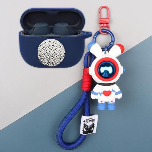 Cartoon Silicion Earphones Case for Jabra Elite 8 Active/Jabra Elite 10 with Keychain, Cute Wireless Bluetooth Shockproof Protector Cover Earphone Charging Box (Green A) in Saudi Arabia