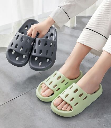 Shower Slippers for Women and Men, Quick Drying Pool Slides Lightweight Beach Sandals with Drain Holes in Saudi Arabia