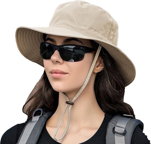 Rosoz Sun Hat for Men Women Boonie Bucket Hat Wide Brim Breathable Cooling Fishing Hats Safari Beach Garden UV Protection in Saudi Arabia