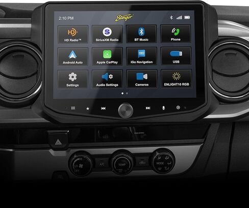 Stinger HORIZON10 10.1 بوصة Toyota Tacoma (2016-23) ستيريو 1280x800 HD راديو يعمل باللمس، Apple CarPlay/Android Auto لاسلكي، بلوتوث 5.1، شاشة IP65 مقاومة للطقس، HDMI، 4 كاميرا و3 مداخل USB in Kuwait