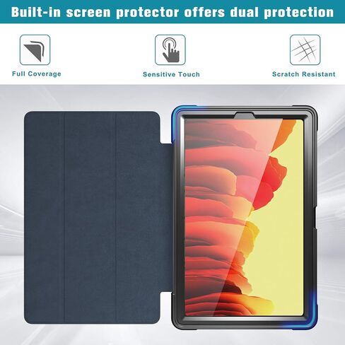 ProCase for Galaxy Tab A7 Case 10.4 Inch 2020 (SM-T500/T505/T507), Full-Body Tri-fold Shockproof TPU with Built-in Screen Protector -Black in Saudi Arabia