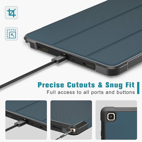 ProCase for Galaxy Tab A7 Case 10.4 Inch 2020 (SM-T500/T505/T507), Full-Body Tri-fold Shockproof TPU with Built-in Screen Protector -Black in Saudi Arabia
