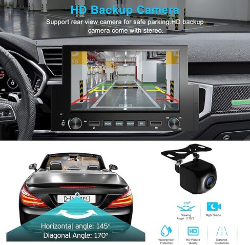 2024 أحدث ستيريو سيارة مزدوج الدين مقاس 7 بوصة لأجهزة Apple Carplay اللاسلكية وAndroid Auto مع التحكم الصوتي، Bluetooth5.2، MirrorLink، راديو السيارة مع كاميرا احتياطية، شاشة لمس عالية الدقة SWC/USB/SD AM/FM/AUX/TF in Saudi Arabia