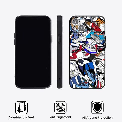 Cool iPhone 14 Case for Men Boys Black Soft TPU Upgraded [Camera Protection] Rubber Protective Anti-Slip Shockproof Fashion Case Compatible with iPhone 14 Case Shoe in Saudi Arabia