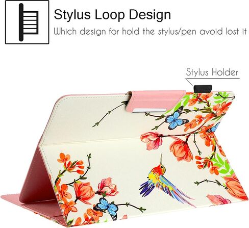 Universal Android Case for 9.0"-10.5" Inch Tablet, Multi-Angle Viewing Stand Case Cover for 9" 9.7" 10" 10.1" 10.5" Touchscreen Tablet with Multiple Viewing Angles,Painted Bird in Saudi Arabia