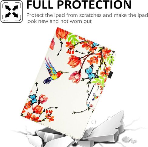 Universal Android Case for 9.0"-10.5" Inch Tablet, Multi-Angle Viewing Stand Case Cover for 9" 9.7" 10" 10.1" 10.5" Touchscreen Tablet with Multiple Viewing Angles,Painted Bird in Saudi Arabia