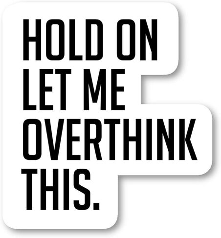Hold On Let Me Over Think This Sticker Funny Quotes Stickers (4 Pack) - Laptop Stickers - 2.5 Inches Vinyl Decal - Laptop, Phone, Tablet Vinyl Decal Sticker S4236-P-4 in Kuwait