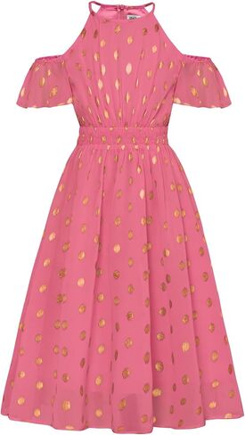 GRACE KARIN Girls Spring Summer Dress Size 10-12 Halter Neck Off Shoulder A Line Swing Twirl Ruffle Party Maxi Yellow Dress Formal Dress in Saudi Arabia