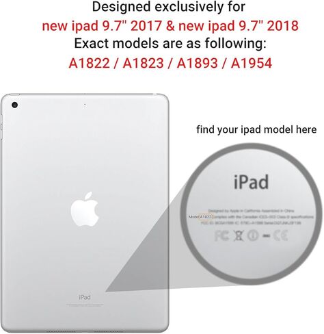 ULAK iPad 5th/6th Generation Case, Slim Protective Polka Dot Hard Back Cover, Auto Sleep/Wake, Viewing & Typing Stand Mode, Lavender, Compatible with iPad 9.7 2018/2017 in Saudi Arabia