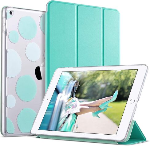 ULAK iPad 5th/6th Generation Case, Slim Protective Polka Dot Hard Back Cover, Auto Sleep/Wake, Viewing & Typing Stand Mode, Lavender, Compatible with iPad 9.7 2018/2017 in Saudi Arabia