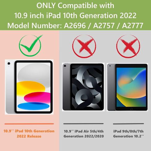 for iPad 10th Generation Case (10.9-inch, 2022 Version), Premium PU Leather Smart Folio Stand Cover Case for iPad 10th Generation 10.9 inch Tablet with Auto Wake/Sleep, Blue Butterfly in Kuwait