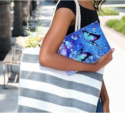 for iPad 10th Generation Case (10.9-inch, 2022 Version), Premium PU Leather Smart Folio Stand Cover Case for iPad 10th Generation 10.9 inch Tablet with Auto Wake/Sleep, Blue Butterfly in Kuwait