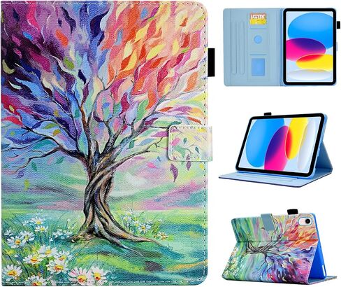for iPad 10th Generation Case (10.9-inch, 2022 Version), Premium PU Leather Smart Folio Stand Cover Case for iPad 10th Generation 10.9 inch Tablet with Auto Wake/Sleep, Blue Butterfly in Kuwait