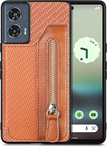 for Moto Edge 2024 Case, Motorola Edge 5G 2024 Wallet Case PU Learher Embossed Carbon Fiber Pattern | Credit Card Slots Back Wallet Cover | Double Magnetic Buttons Flip Cover -Blue in Kuwait
