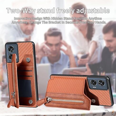 for Moto Edge 2024 Case, Motorola Edge 5G 2024 Wallet Case PU Learher Embossed Carbon Fiber Pattern | Credit Card Slots Back Wallet Cover | Double Magnetic Buttons Flip Cover -Blue in Kuwait