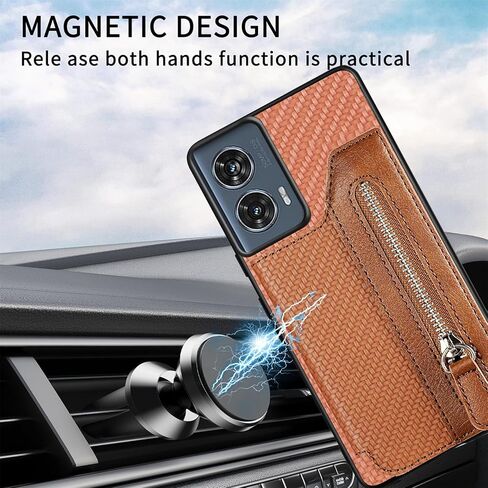 for Moto Edge 2024 Case, Motorola Edge 5G 2024 Wallet Case PU Learher Embossed Carbon Fiber Pattern | Credit Card Slots Back Wallet Cover | Double Magnetic Buttons Flip Cover -Blue in Kuwait