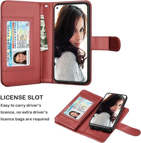 NJJEX Compatible for Mototola G Stylus 2020 Case/Moto G Stylus Wallet Case 2020, [9 Card Slots] PU Leather ID Credit Holder Folio Flip [Detachable] Kickstand Magnetic Phone Cover & Lanyard -Rose Gold in Kuwait