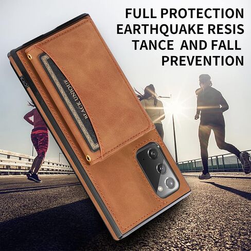 NKECXKJ Design for Samsung Galaxy Note 20 Wallet Case with Tempered Glass Screen Protector PU Leather Credit Card Holder Slot Phone Cases Kickstand Shockproof Protective Cover for Men 6.7 inch Black in Kuwait