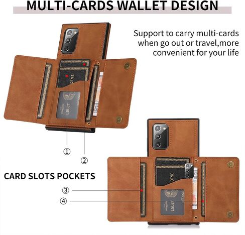 NKECXKJ Design for Samsung Galaxy Note 20 Wallet Case with Tempered Glass Screen Protector PU Leather Credit Card Holder Slot Phone Cases Kickstand Shockproof Protective Cover for Men 6.7 inch Black in Kuwait