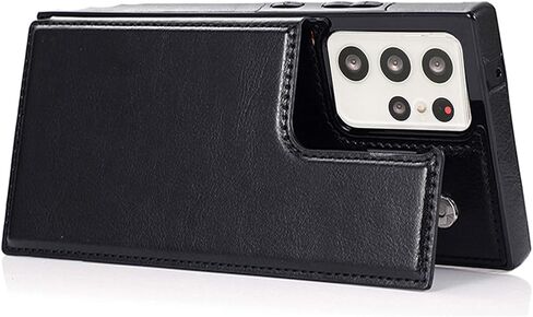 Phone Case for Samsung Galaxy S21 Ultra Glaxay S21ultra 5G with ID&Credit Card Holder Slots Pockets Wallet Back Cover Stand Flip Folio Leather Cell Cases Women Men Black in Saudi Arabia