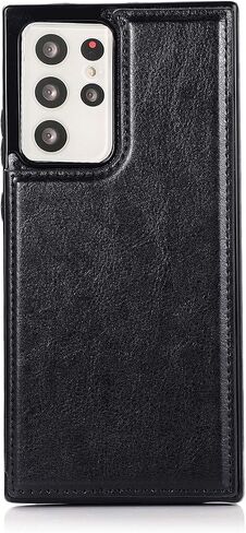 Phone Case for Samsung Galaxy S21 Ultra Glaxay S21ultra 5G with ID&Credit Card Holder Slots Pockets Wallet Back Cover Stand Flip Folio Leather Cell Cases Women Men Black in Saudi Arabia