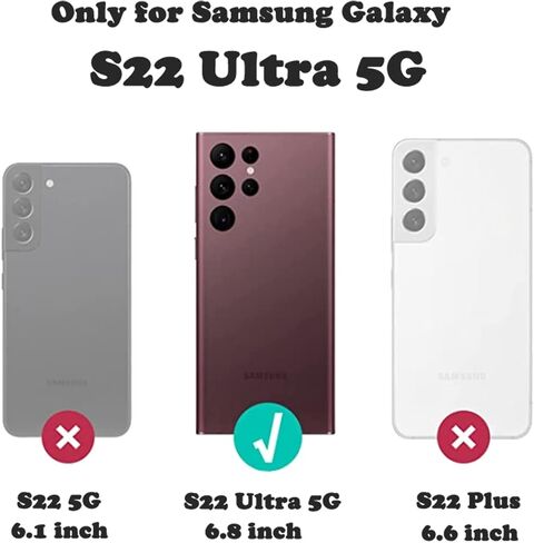 حافظة هاتف لهاتف سامسونج جالاكسي S21 Ultra Glaxay S21ultra 5G مع فتحات لبطاقة الهوية والائتمان وجيوب ومحفظة وغطاء خلفي وحافظة جلدية قابلة للطي للنساء والرجال باللون الأسود in Kuwait