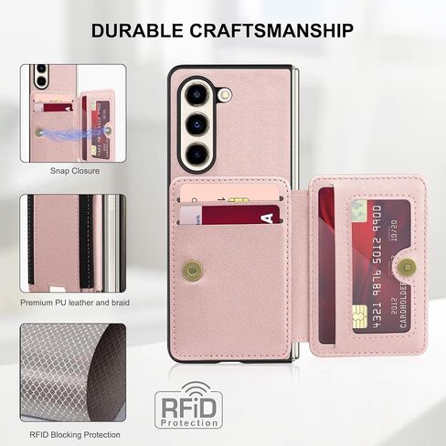 for Samsung Galaxy Z Fold 5 Case Wallet RFID Blocking Magnetic Closure 360 Shockproof Protection Drop Absorption Heavy Duty Leather Phone Cover with Card Holder for Samsung Galaxy Z Fold 5 in Saudi Arabia