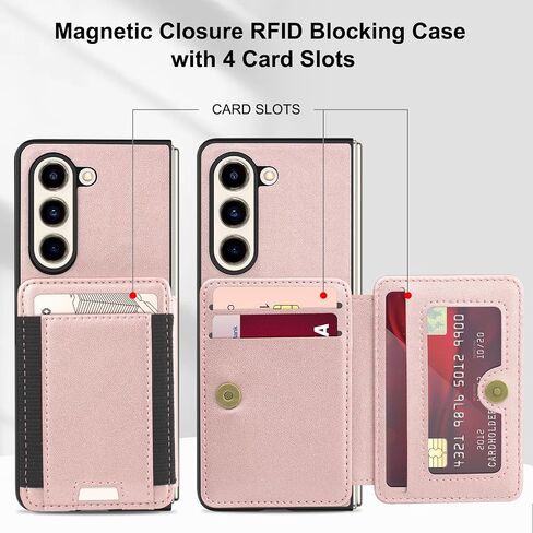 for Samsung Galaxy Z Fold 5 Case Wallet RFID Blocking Magnetic Closure 360 Shockproof Protection Drop Absorption Heavy Duty Leather Phone Cover with Card Holder for Samsung Galaxy Z Fold 5 in Saudi Arabia