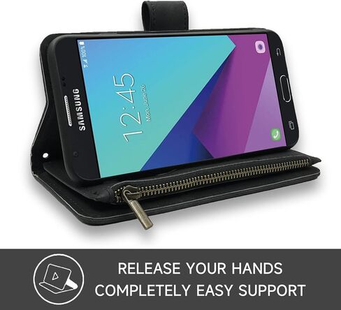 Compatible with Samsung Galaxy J7 Prime 2017 J 7 Skypro Sky Pro J7V V S727VL Wallet Case and Premium Vintage Leather Flip Credit Card Holder Phone Cover for Glaxay Halo7J Perx J7prime Women Men Pink in Kuwait