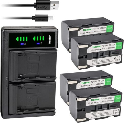 Kastar 4-Pack SB-L320 Battery and LTD2 USB Charger Replacement for Samsung SB-L160 SBL160, SB-L320 SBL320, SB-L480 SBL480, SB-L110A SBL110A (NOT Compatible SB-L110) Battery, Medion MD9014, VP-SCD55 in Saudi Arabia