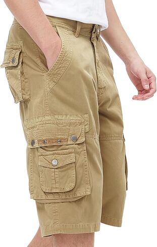 BEST SOUTH Men's Capri Long Twill Cargo Shorts Below Knee 13 Inches Cotton Relaxed Fit Casual Multi-Pocket Red 40 in Saudi Arabia
