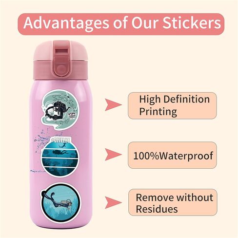 110PCS ملصقات الغوص الغوص الشارات لزجاجات المياه الكمبيوتر المحمول الأمتعة الهاتف، Eikecy ملصقات الفينيل للماء للمراهقين البالغين في الهواء الطلق ملصقات in Saudi Arabia