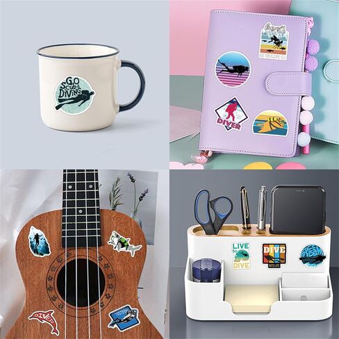 110PCS ملصقات الغوص الغوص الشارات لزجاجات المياه الكمبيوتر المحمول الأمتعة الهاتف، Eikecy ملصقات الفينيل للماء للمراهقين البالغين في الهواء الطلق ملصقات in Saudi Arabia
