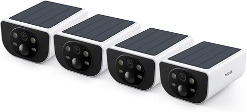 AOQEE 2K Cameras for Home Security, Solar Powered & Waterproof, S1 4Pack | IP65 Wireless Security Camera Outdoor with AI Motion Detection, Non-Stop Solar Charging, Color Night Vision, TF/Cloud Storage in Saudi Arabia