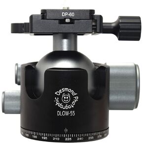 Desmond DLOW-55M 55mm Low Profile Ball Head w Dual Clamp Compatible with Manfrotto RC2 & Arca/RRS QR Plates