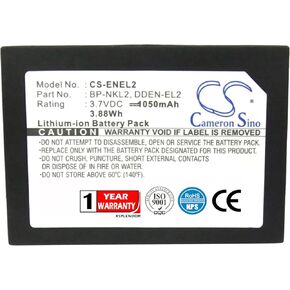 XSP 1050mAh REPLACEMENT BATTERY Coolpix 3500, Coolpix SQ, Coolpix 2500 PN DDEN-EL2, 9904, BP-NKL2, EN-EL2